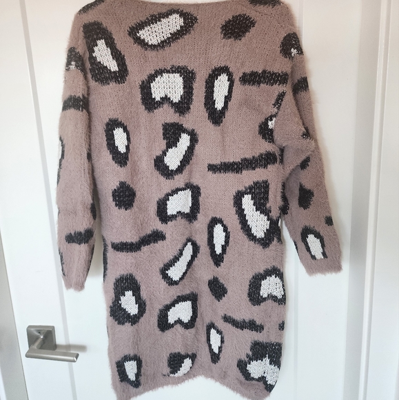 Mauve leopard print cardigan - Picture 4 of 5
